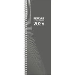 ZETTLER Tagevormerkbuch 800 10,4x29,6cm 2 Tage/1 Seite anthrazit 2026