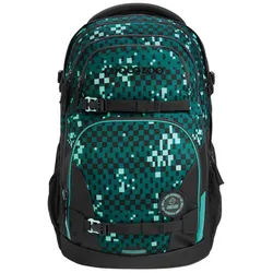 coocazoo Schulranzen Schulrucksack PORTER Pixel Blox (1 Stück), ergonomisch, Körpergröße: 135 - 180 cm, Easy-Grow-System blau