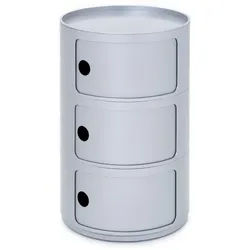 Kartell Container Componibili silber, Designer Anna Castelli Ferrieri, 69.5 cm