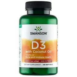 Swanson Vitamin D3 2000 IE mit Kokosnussöl 60 St