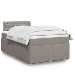 vidaXL Boxspringbett, Boxspringbett mit Matratze Taupe 120x200 cm Stoff