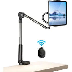 Luckice Handy-Halterung Flexibler Gelenkarm-Handyhalter für Schreibtisch & Bet -360° drehbar, (bis 10,5 Zoll, verstellbar & stabil - Universell kompatibel mit Smartphones & Tablets (iPhone, Samsung iPad etc) - Robuste Metallhalterung für Homeoffice/Büro",Mit einem Bluetooth-Controller ausgestattet, können Geräte über Bluetooth verbunden werden, um leicht Fotos zu machen., Handyhalte,Smartphone-Halter,Handyhalterung,Smartphone-Ständer, Bett-Handyhalter,Nachttisch-Halterung,Schwanenhals-Halter fürs Bett)
