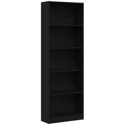 vidaXL Bücherregal Bücherregal Schwarz Eichen-Optik 60 x 24 x 176 cm Holzwerkstoff, 1-tlg. schwarz