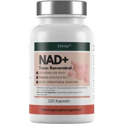 EXVital® Nad+ Kapseln, hochdosiert 1000mg & 600mg Trans-Resveratrol pro Tag Kapseln 120 g