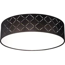 Decken Strahler Leuchte rund schwarz Dekor Stanzungen gold Wohn Zimmer Lampe weiß Globo 15363B
