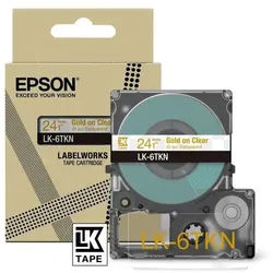 Epson Gift Tape - Transparent / Schrift Gold 24mm Tintenpatrone weiß