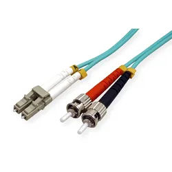 VALUE LWL-Kabel 50/125μm OM3, LC/ST, LSOH, türkis, 0,5 m