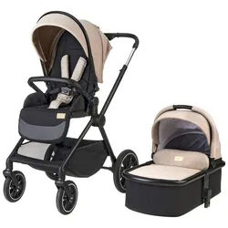Jimmylee Kinderwagenset , Beige , Textil , 2-teilig , 61x110x73 cm , EN 1888 , Feststellbremse, kugelgelagerte Räder,5-Punkt-Gurt, Gurtschoner, Sichtfenster, Sitzverkleinerer, Sitz umsetzbar , Baby on Tour, Kinderwagen, Kombikinderwagen