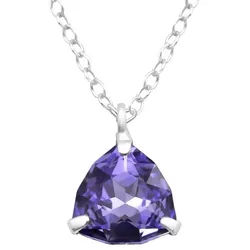 BUNGSA Ketten-Set Kette Kristall aus 925 Silber Damen lavendel silberfarben Lavendel