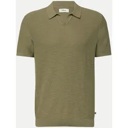 Poloshirt iin Flammgarnstruktur Grün S