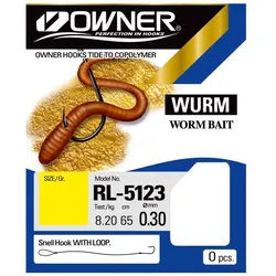 Owner Hooks Wurmhaken, Owner Wurmhaken gebundene Haken Gr.4 Ø 0.3 mm