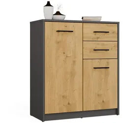 Raumhirsch Furniture Kommode Sideboard 74 cm breit (Maße 35 x 74 x 84 cm, 2 Schubladen und 2 Schranktüre)