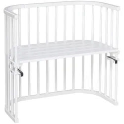 Beistellbett , Weiß , Holz , Buche , 46x79x87 cm , EN 71 , Lattenrost stufenlos höhenverstellbar , Babymöbel & Kindermöbel, Babyzimmer, Babybetten