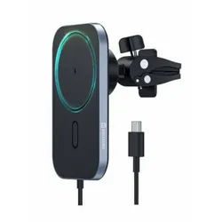 SWISSTEN Handy-Halterung MagSafe Air Vent Auto-Halter mit 15W Drahtloser für iPhone und AirPods schwarz