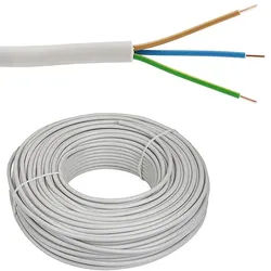 Installationsleitung NYM-J 3 x 1,5 mm2 - Farbe grau - Rolle je 20 m ** 1m/0,90 EUR