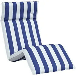vidaXL Gartenliege Sonnenliege Klappbar Blau und Weiß 175x54x8,5 cm Oxford-Gewebe, 1 St. blau