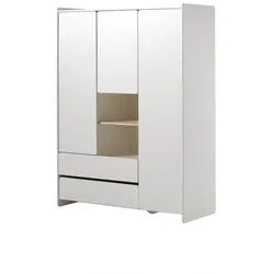 möbelando Kleiderschrank KIDDY 133 x 190 x 55 cm (B/H/T) weiß