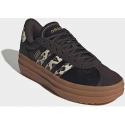 Sneaker ADIDAS SPORTSWEAR "VL COURT BOLD", Damen, Gr. 38,5, aurora coffee, crystal linen, matte gold, Leder, Textil, Schuhe Sneaker