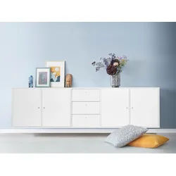 Hammel Furniture Sideboard Mistral, Hochwertig Schrank, hängend/stehend montierbar, mit Türen und Schubladen, B: 220 cm, anpassungsbar Designmöbel weiß