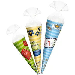 Roth Schultüte Roth Geschenk-Schultüte, 3er Set Anhängetütchen - Jungen,15/12,5/10 cm