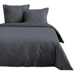 Bettbezug Baumwolle Eden 200/200 cm , Dunkelgrau , Naturmaterialen , 200x200 cm , Heimtextilien, Bettwäsche & Leintücher, Bettwäsche