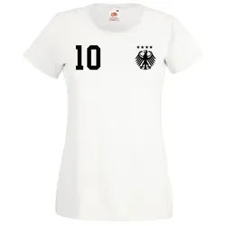 Youth Designz T-Shirt Deutschland Damen T-Shirt Trikot WM 2026 mit trendigem Motiv weiß XXL