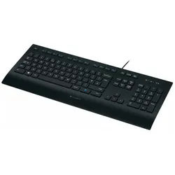 Logitech 2944081 - USB Tastatur Deutsch, QWERTZ USB-Tastatur (Handballenauflage, Plug&Play, Ziffernblock)