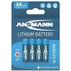 Ansmann Lithium Batterie Mignon, AA, Lithium Extreme, 4er Blister