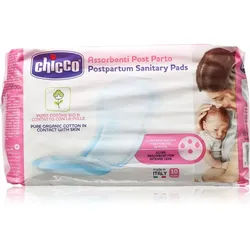 Chicco Postpartum Sanitary Pads 100% Pure Organic Cotton Binden für das Wochenbett 10 St.