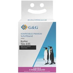 G&G Schriftband »ersetzt Brother TZe-335« 12 mm x 8 m w/s weiß, 1.2 cm