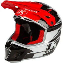 Klim F3 Carbon Pro Motocross Helm, schwarz-weiss-rot, Größe XL für Männer