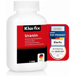 klarfix Wasserfarbe Uranin Wasser-Färbemittel in Pulverform, Leckortung Dichtheitsprüfung, Sehr ergiebig