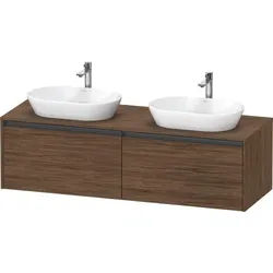 Duravit Ketho.2 Konsolenwaschtischunterbau wandhängend Nussbaum dunkel Matt 1600x550x459 mm - K24889 K24889B21210000