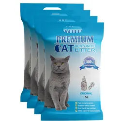 Premium-Katzenklumpstreu aus Bentonit - Natürlich für Katzen 4x5L