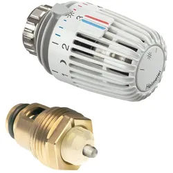 IMI Heimeier Thermostat-Set Retro S, DN 15, Nachrüst-Oberteil, mit Voreinstellung, 6-28 Grad C, Schraubbefestigung, Weiß 3500-12.800