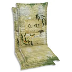 Sesselauflagenset Olive Hellgrün, 2-teilig