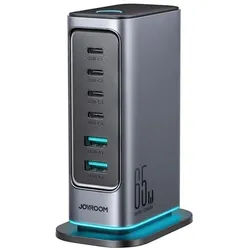 R-TCM02 Multiport GaN Charger 65W EU 4x USB-C 2x USB-A - Dark Gray USB-Hubs - USB 2.0 - 6 - Grau