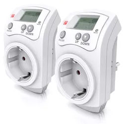 BEARWARE 2x Steckdosen-Thermostat, max. 3680 W, programmierbar von 5°-30°C LCD Display mit Statusanzeige