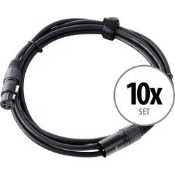 Pronomic Stage XFXM-2.5 Mikrofonkabel XLR 2,5 m Schwarz 10er Set