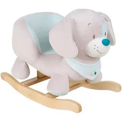 Patinio Schaukeltier , Beige , Holz, Metall, Textil , Pappel , vollmassiv , 33x46x58 cm , unisex , EN 71 , gepolsterte Sitzfläche , Spielzeug, Holzspielzeug