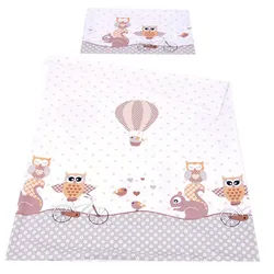 BabyLux Kinderbettwäsche BABYLUX Kinderbettwäsche 2Tlg. 100 x 135 cm Bettwäsche Bettbezug Baby, 54. Eule Braun 100x135 weiß