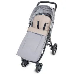 Liebes von priebes Fußsack FRED 3-Jahreszeiten-Fußsack Sommerfußsack Sitzauflage Fußsack, Fahrrad beige|grau