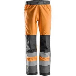 Snickers AllroundWork, Wasserdichte High-Vis-Softshell-Arbeitshose, Warnschutzklasse 2 8 signalgelb-stahlgrau