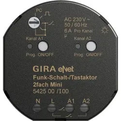 Gira 542500 eNet Schalt-/Tastaktor 2fach Mini