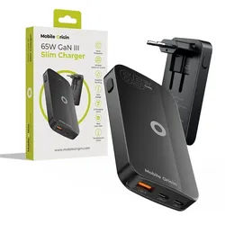 65W GaN III Slim Charger dual USB-C - Single USB-A black
