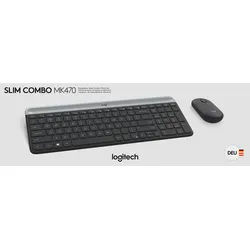 Logitech Tastatur/Maus Set MK470, Wireless, grafit Slim Combo, DE, Optisch, 1000 dpi, Retail