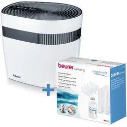 BEURER Kombigerät Luftbefeuchter und -reiniger Maremed Meeresklimagerät, Kombiset mit Filter und Salz, für 50 m2 Räume, Simuliert Meeresklima für zuhause, mit Luftbefeuchtung und - reinigung weiß
