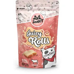 Mr Bandit Juicy Rolls Katzenleckerli, feuchte Kroketten mit Rindfleisch, 40 g