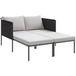 vidaXL Gartenliege Sonnenliege mit Kissen 2-Person Anthrazit 153 x 115 x 69,5 cm, 1 St. grau