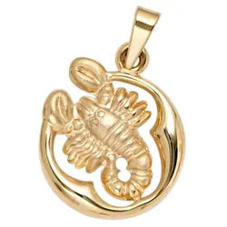 JOBO Sternzeichenanhänger Anhänger Sternzeichen, 375 Gold rund 14 mm gelb|goldfarben